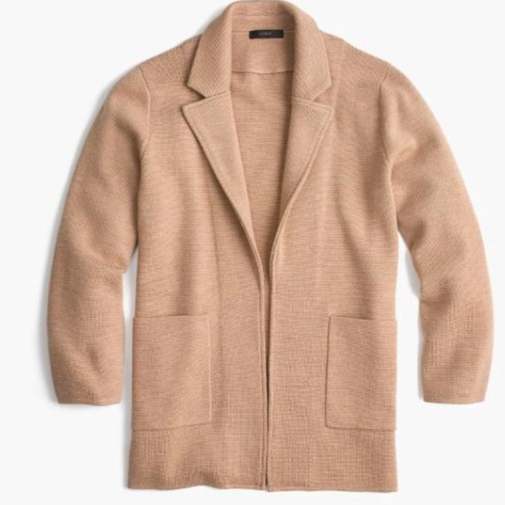 J Crew Tan Blazer Relaxed Fit Notched Lapels